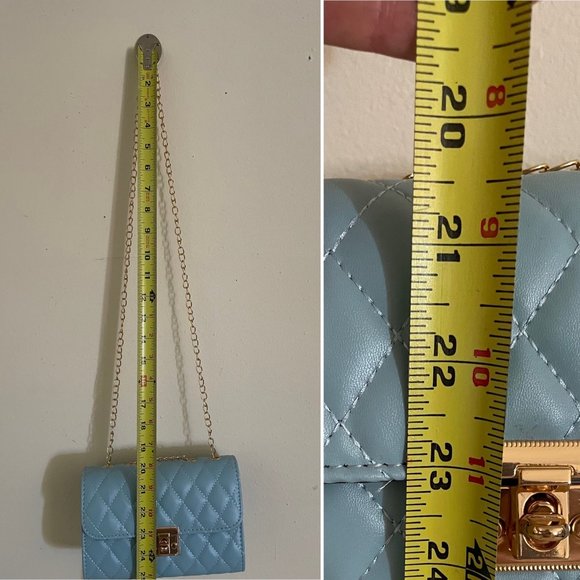 Quilted Crossbody Bag with Fashionable Chain strap adustible Shoulder Bag New - Picture 10 of 14